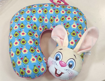 Подушка дорожная Заяц 5 (33*31,5*7,5см) 21.189.5 (Malvina)