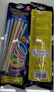 Неоновая светящаяся палочка 20 см.12шт в пакете D40372