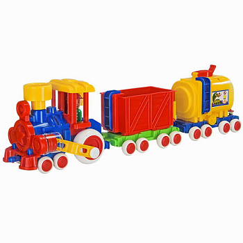 Паровозик Ромашка с 2 вагонами (Детский сад) С-119-Ф (Форма)