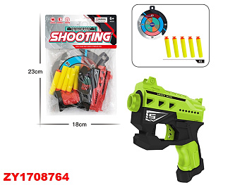 Игрушка Пистолет пули поролон SP9138 с тиром в пакете