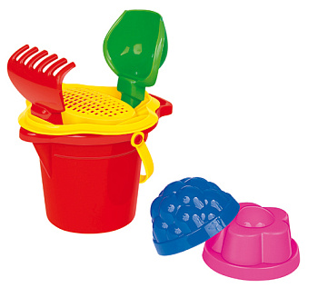 Набор №150 (ведро мал. с нос.+сит.-цв.+сов.№2+гр.№2+2форм) 2982  (Полесье)