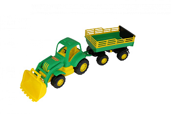 Трактор Силач с прицепом №2 и ковшом 45034 (Полесье)