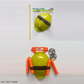 Набор оружия RZ1597 (щит,повязка,нунчаки,сюрикэн) в пакете