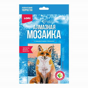 Алмазная мозаика (15*20см) част.зап. НГ Лисичка в снегу Амк-001 (Колорит)