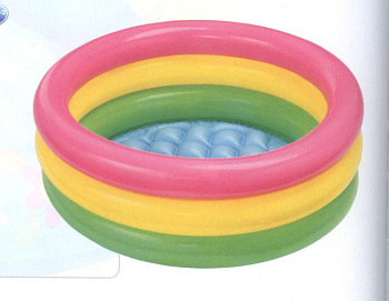 Бассейн Радуга 3 кольца (147x33см) надув.пол 57422NP (Интекс)